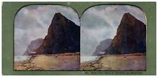 STEREOSCOPE THE ROCK OF GIBRALTAR EAST FACE BY MOONLIGHT CARD 234 picture