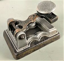 Antique Victorian Check Canceller Embosser Cast Iron, Lead & Brass Bank Crimper picture