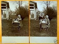 GIRLS WITH A LARGE DOLL IN A CARRIAGE 2 Photo Postcards c1909 Cranberry Creek NY picture