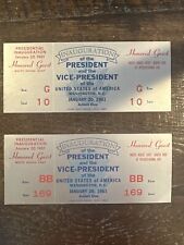 20 January 1961 John F Kennedy Inauguration Full Intact Pair of Tickets JFK picture