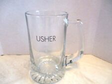 Large Usher Heavy Hortense B. Hewitt Clear Glass Beer Stein picture