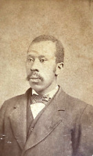 ORIGINAL HANDSOME AFRICAN AMERICAN MAN LIKELY BORN AS A SLAVE CDV PHOTO c1874 picture