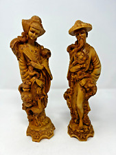 Set Of 2 Vintage Artmark Carved Chinese Man And Woman Figurines picture