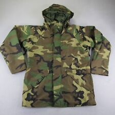 Vintage US Military Jacket Medium Green Woodland Camo Parka Cold Weather Tennier picture