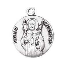 St Raymond Medal Size .75 in Dia and 18 in L Unique Stainless Steel Chain picture