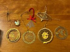 18K Gold Plated 1980s Christmas Ornaments By Richter Frosty Snowman Angel Santa picture