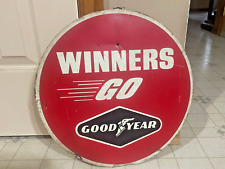 VINTAGE GOODYEAR TIRE SIGN DEALER TIRE INSERT SIGN METAL ORIGINAL GOOD YEAR SIGN picture
