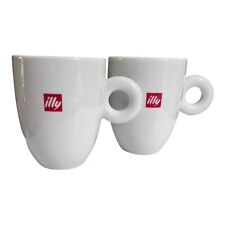 Illy 8-10 Oz Americano Coffee Tea White Porcelain Cup Mug 3” X 4” LOT OF 2 picture