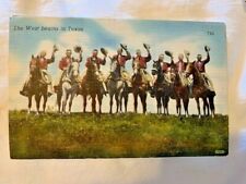 Vintage Linen Postcard The West Begins In Texas Cowboys Saluting Hats Up picture