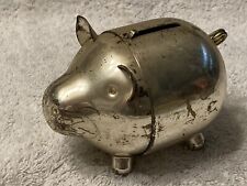 Vintage Napier Silver Plated Coin Piggy Bank 4