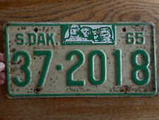 S.Dak South Dakota SD 1965 License Plate Vintage Rushmore State 37-2018 picture
