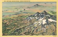 Postcard Air View Cascade Range Oregon Washington 1946 picture