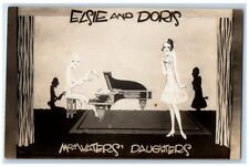 c1930s Elsie & Doris Waters Daughters Art Deco Piano England RPPC Photo Postcard picture