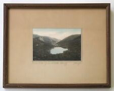 Sawyer Signed Framed ECHO LAKE FROM ARTISTS' BLUFF Hand Tinted Photo Vintage picture