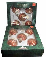 Vintage Krebs & Sohn Glass Ornaments Set of 10 In Two Boxes Red W/ Gold Glitter picture