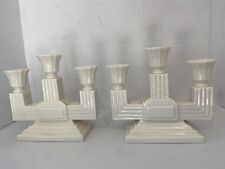 Lenox Candlabra Candlestick Holder  1930s Stepped Art Deco Set Of (2) picture