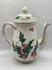Vtg Villeroy & Boch HOLLY Porcelain 6 Cup Coffee Pot 9” Coffee Pot Christmas picture