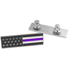 DD-008 Thin Purple Line U.S. Flag Commendation Bar Pin SECURITY OFFICER Enforcem picture