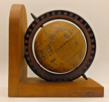 Vintage Old World Wood Spinning Globe Book End picture