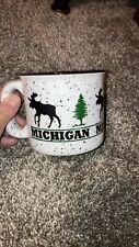 Liquid Logic  Michigan Lodge Theme Coffee Mug Moose & Evergreen Tree Flecked picture