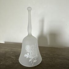 Vintage Viking Frosted Floral Glass Bell with Etched Rose picture
