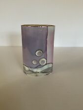 Abstract Oval Vase Pastel Lusterware Artist Signed JJ 90 Pink Grey Lavender. picture