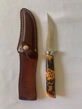 Rare Vintage Camillus USA 1011 Fixed Blade Knife, Stag, Sheath picture
