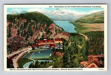 Evergreen CO-Colorado, Aerial Troutdale In The Pines, Antique, Vintage Postcard picture