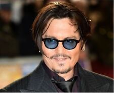 Mens Sunglasses Johnny Depp Robert Downey Tinted Blue Lens Retro Classic Fashion picture
