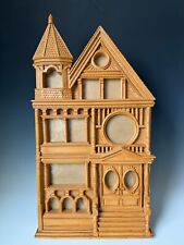 Vintage Victorian Gothic House Shaped Wooden Family Tree Picture Frame 22 1/2