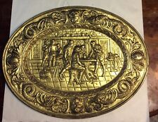 VTG 1950s PEERAGE BRASS WALL PLAQUE / PLATE  25'' x 19