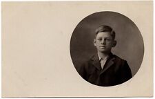 RPPC POSTCARD CIRCA 1910s HANDSOME YOUNG BOY IN SUIT ALBUM PRINT UNMARKED picture