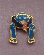 Vintage IBEW LU LOCAL UNION I.O. REP METAL LAPEL PIN HEAD UP REAR END picture