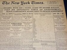 1916 JUNE 10 NEW YORK TIMES - HUGHES LEADS WITH 328 1/2 VOTES - NT 8610 picture