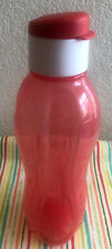 Tupperware Medium Eco Water Bottle 25oz Red w/ White New picture
