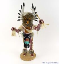 Signed 20” Hand Crafted Great Horned Owl Kachina Doll by Lango picture