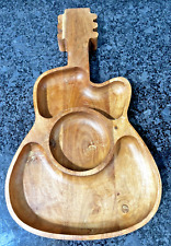 DOLLY PARTON Acacia Wood Guitar Shape Serving Tray Approx 16”x 9.5” NEW picture