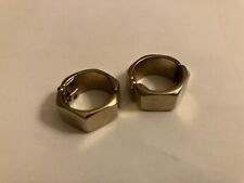 VINTAGE estate gold tone hoop clip on   earrings picture