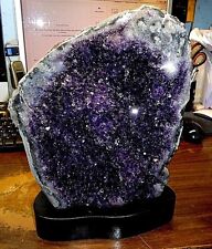 HUGE  AMETHYST CRYSTAL CLUSTER  CATHEDRAL GEODE FROM URUGUAY W/ POLISH picture