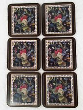 Set of 6 Vintage Pimpernel Coasters Kilburn Pattern Made in England Cork Backed picture