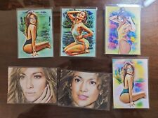 JENNIFER LOPEZ 6 CARD LOT ACEO Art Card Signed by Artist picture