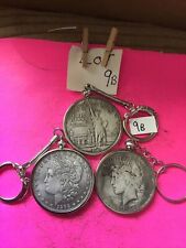 Set 3 Lot Coin Keychains 1906-1921-1892 Copies Junk Drawer Estate Find Read picture