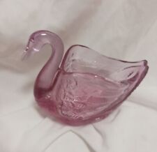 Fenton 8 Cranberry Art Glass  Swan Dish. 4.5