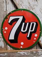 VINTAGE 7UP SODA PORCELAIN SIGN BEVERAGE ADVERTISING RETAIL STORE POP DRINK 12