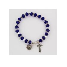 Dark Blue Rhinestone Rosary Elegant Bracelet Comes Carded picture