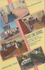 State Line Service Salt Lake City Wendover Utah Linen Vintage Post Card picture