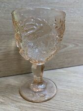 Vintage Madonna Inn Peach Fenton Wild Rose Glass Water Goblet picture