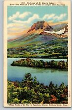 Madonna of St Mary's Lake Glacier Nat'l Park Single Shot 1011 Montana Postcard picture