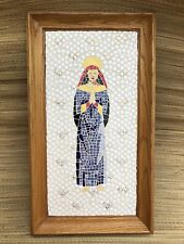 Virgin Mary Mosaic Tile Icon Art Mid Century Vintage LOVE Madonna MCM Blessed picture