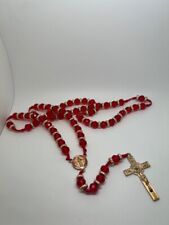 Rosary of St. Jude with Red Stones and Rhodium picture
